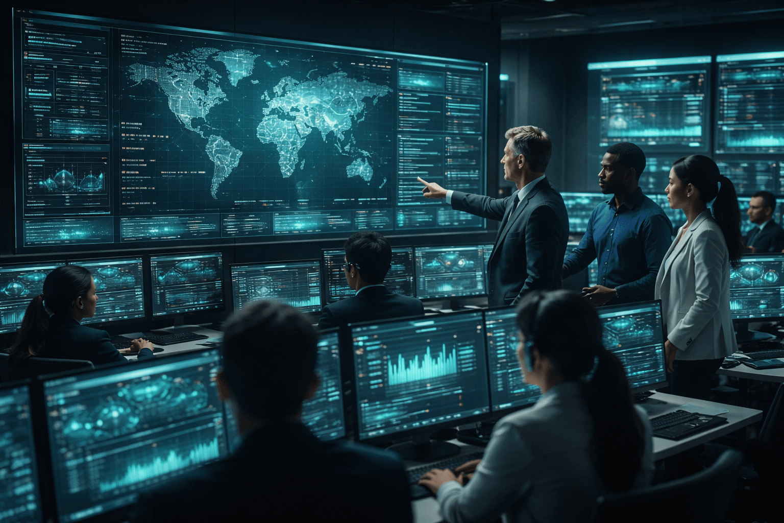 Operations team monitoring recovery dashboards